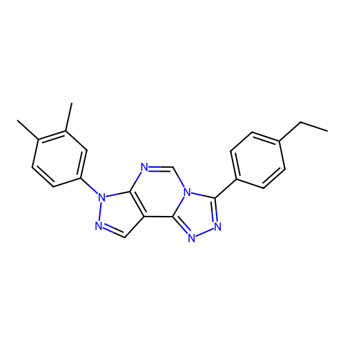 3-(3,4-Dimethylphenyl)-7-(4-ethylphenyl)-6-hydropyrazolo[5,4-d]1,2,4-triazolo[4,3-e]pyrimidine structure