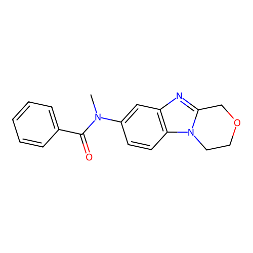 N-(3,4-dihydro-1H-[1,4]oxazino[4,3-a]benzimidazol-8-yl)-N-methylbenzamide structure
