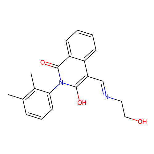2-(2,3-dimethylphenyl)-4-[(2-hydroxyethylamino)methylidene]isoquinoline-1,3-dione structure