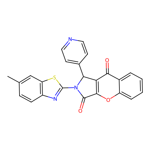 2-(6-methyl-1,3-benzothiazol-2-yl)-1-pyridin-4-yl-1H-chromeno[2,3-c]pyrrole-3,9-dione structure