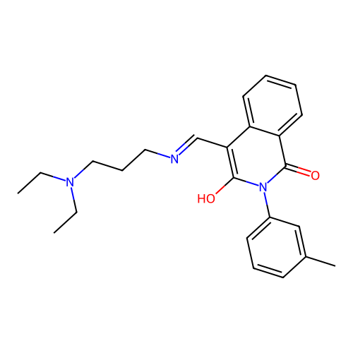(4Z)-4-[[3-(diethylamino)propylamino]methylidene]-2-(3-methylphenyl)isoquinoline-1,3-dione structure