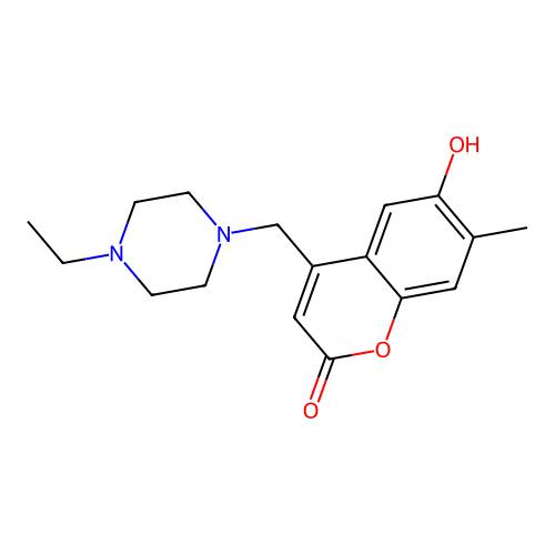 4-((4-ethylpiperazin-1-yl)methyl)-6-hydroxy-7-methyl-2H-chromen-2-one structure
