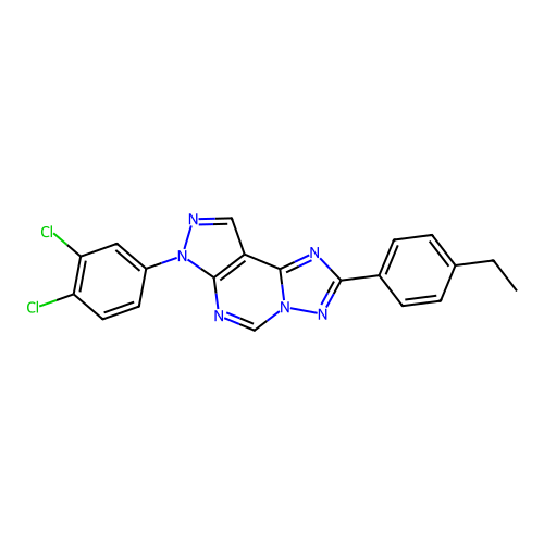 7-(3,4-dichlorophenyl)-2-(4-ethylphenyl)-7H-pyrazolo[4,3-e][1,2,4]triazolo[1,5-c]pyrimidine structure