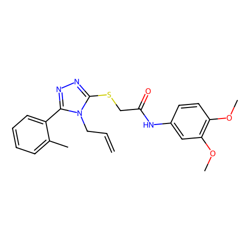 N-(3,4-dimethoxyphenyl)-2-[[5-(2-methylphenyl)-4-prop-2-enyl-1,2,4-triazol-3-yl]sulfanyl]acetamide structure