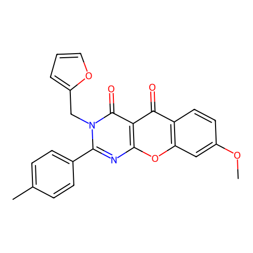 3-(furan-2-ylmethyl)-8-methoxy-2-(p-tolyl)-3H-chromeno[2,3-d]pyrimidine-4,5-dione structure