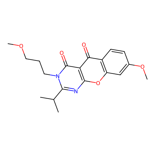 2-isopropyl-8-methoxy-3-(3-methoxypropyl)-3H-chromeno[2,3-d]pyrimidine-4,5-dione structure