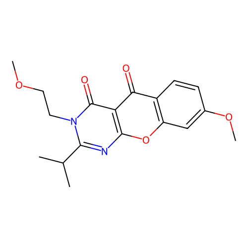 2-isopropyl-8-methoxy-3-(2-methoxyethyl)-3H-chromeno[2,3-d]pyrimidine-4,5-dione structure