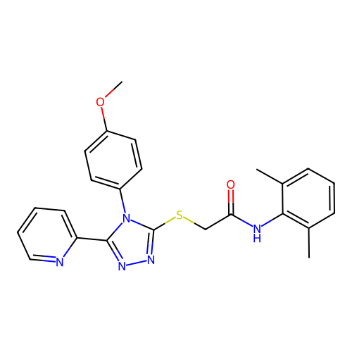 N-(2,6-dimethylphenyl)-2-{[4-(4-methoxyphenyl)-5-(pyridin-2-yl)-4H-1,2,4-triazol-3-yl]sulfanyl}acetamide structure