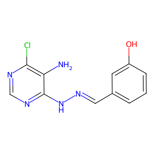 3-{(E)-[2-(5-amino-6-chloropyrimidin-4-yl)hydrazinylidene]methyl}phenol structure