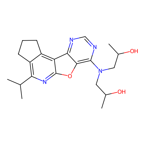 1,1'-((4-isopropyl-2,3-dihydro-1H-cyclopenta[4',5']pyrido[3',2':4,5]furo[3,2-d]pyrimidin-7-yl)azanediyl)bis(propan-2-ol) structure