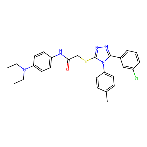 2-{[5-(3-chlorophenyl)-4-(4-methylphenyl)-4H-1,2,4-triazol-3-yl]sulfanyl}-N-[4-(diethylamino)phenyl]acetamide structure