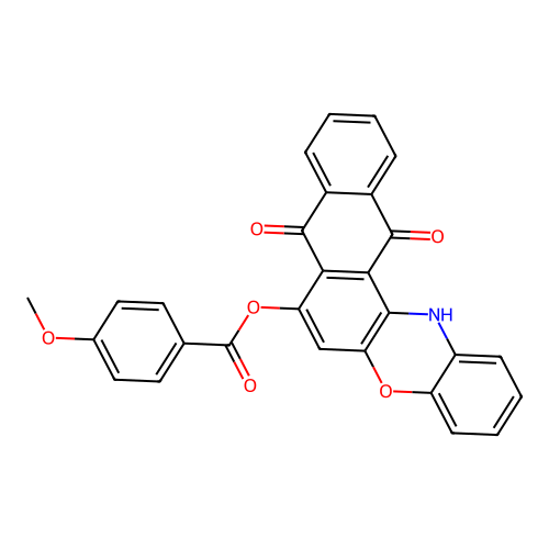 8,13-dioxo-13,14-dihydro-8H-naphtho[2,3-a]phenoxazin-7-yl 4-methoxybenzoate structure
