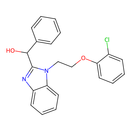 {1-[2-(2-chlorophenoxy)ethyl]-1H-benzimidazol-2-yl}(phenyl)methanol structure
