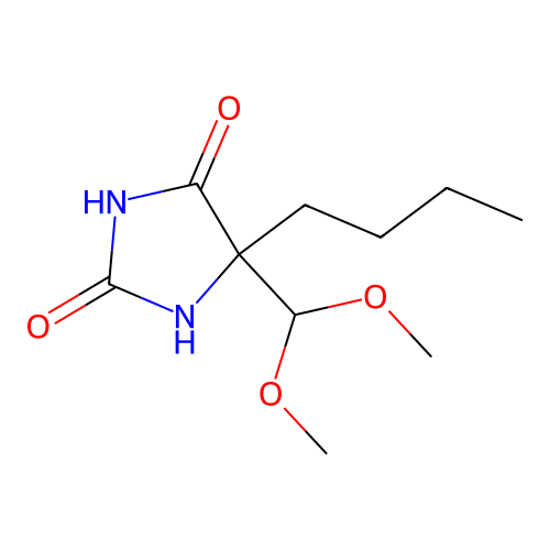 5-Butyl-5-(dimethoxymethyl)imidazolidine-2,4-dione structure