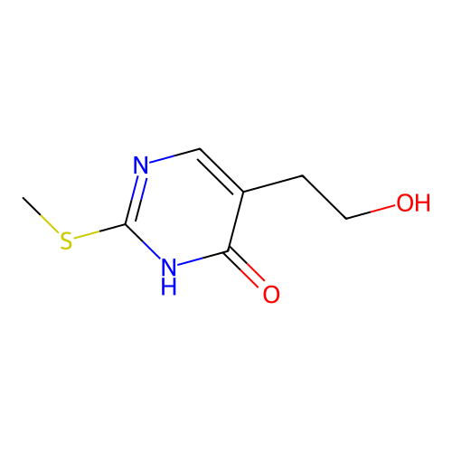 5-(2-hydroxyethyl)-2-methylsulfanyl-1H-pyrimidin-6-one structure