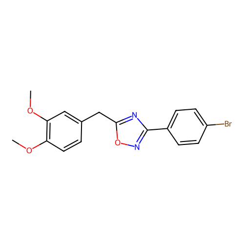 3-(4-Bromophenyl)-5-[(3,4-dimethoxyphenyl)methyl]-1,2,4-oxadiazole structure