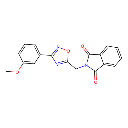 2-{[3-(3-methoxyphenyl)-1,2,4-oxadiazol-5-yl]methyl}-1H-isoindole-1,3(2H)-dione structure