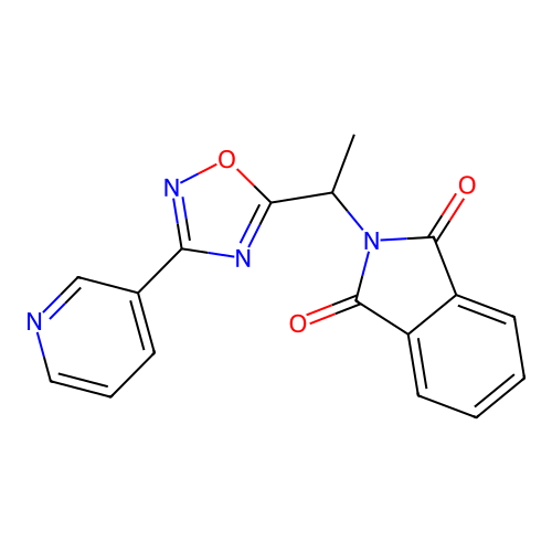 2-{1-[3-(pyridin-3-yl)-1,2,4-oxadiazol-5-yl]ethyl}-1H-isoindole-1,3(2H)-dione structure