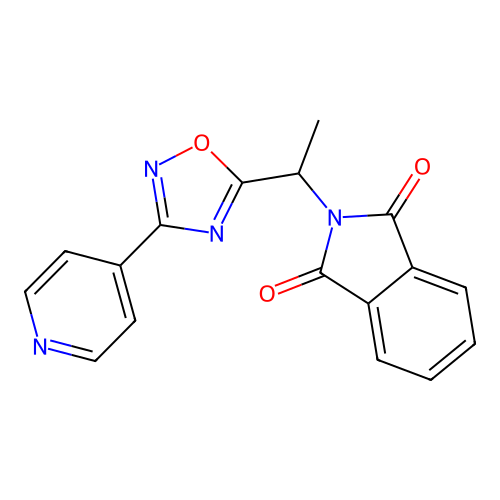 2-[1-(3-Pyridin-4-yl-1,2,4-oxadiazol-5-yl)ethyl]isoindole-1,3-dione structure
