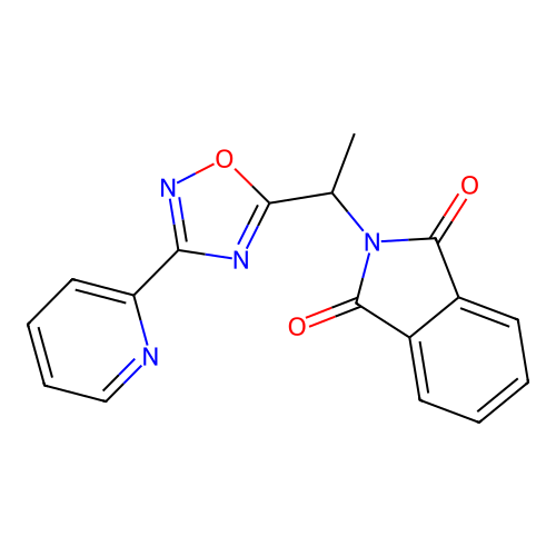 2-[1-(3-Pyridin-2-yl-1,2,4-oxadiazol-5-yl)ethyl]isoindole-1,3-dione structure