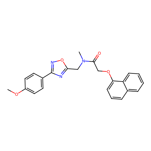 N-((3-(4-methoxyphenyl)-1,2,4-oxadiazol-5-yl)methyl)-N-methyl-2-(naphthalen-1-yloxy)acetamide structure