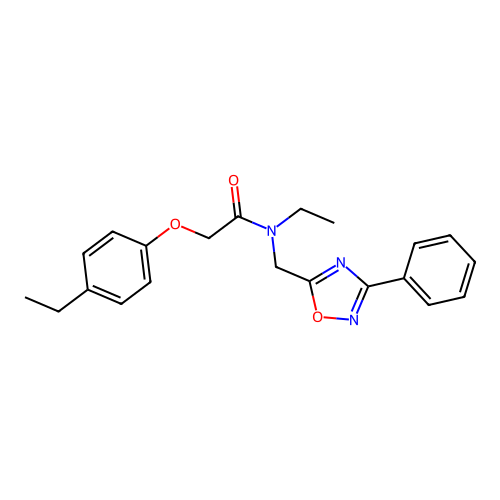 N-ethyl-2-(4-ethylphenoxy)-N-[(3-phenyl-1,2,4-oxadiazol-5-yl)methyl]acetamide structure