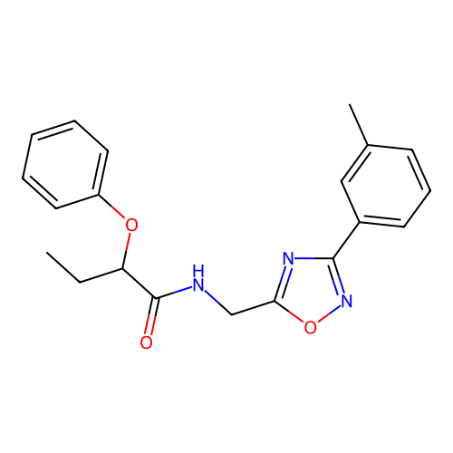 N-[[3-(3-methylphenyl)-1,2,4-oxadiazol-5-yl]methyl]-2-phenoxybutanamide structure