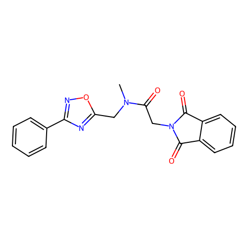 2-(1,3-dioxoisoindol-2-yl)-N-methyl-N-[(3-phenyl-1,2,4-oxadiazol-5-yl)methyl]acetamide structure