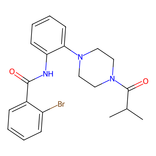 2-bromo-N-[2-[4-(2-methylpropanoyl)piperazin-1-yl]phenyl]benzamide structure