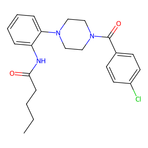 N-[2-[4-(4-chlorobenzoyl)piperazin-1-yl]phenyl]pentanamide structure