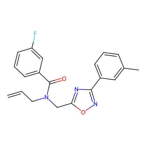 N-allyl-3-fluoro-N-((3-(m-tolyl)-1,2,4-oxadiazol-5-yl)methyl)benzamide structure