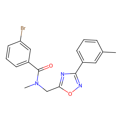 3-bromo-N-methyl-N-[[3-(3-methylphenyl)-1,2,4-oxadiazol-5-yl]methyl]benzamide structure