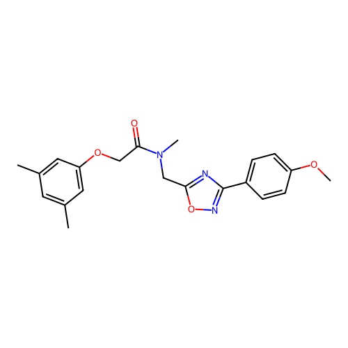 2-(3,5-dimethylphenoxy)-N-[[3-(4-methoxyphenyl)-1,2,4-oxadiazol-5-yl]methyl]-N-methylacetamide structure