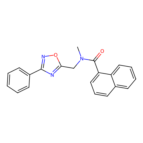 N-methyl-N-[(3-phenyl-1,2,4-oxadiazol-5-yl)methyl]naphthalene-1-carboxamide structure
