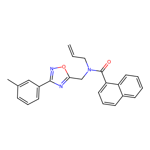 N-allyl-N-((3-(m-tolyl)-1,2,4-oxadiazol-5-yl)methyl)-1-naphthamide structure