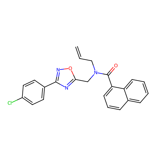 N-allyl-N-((3-(4-chlorophenyl)-1,2,4-oxadiazol-5-yl)methyl)-1-naphthamide structure