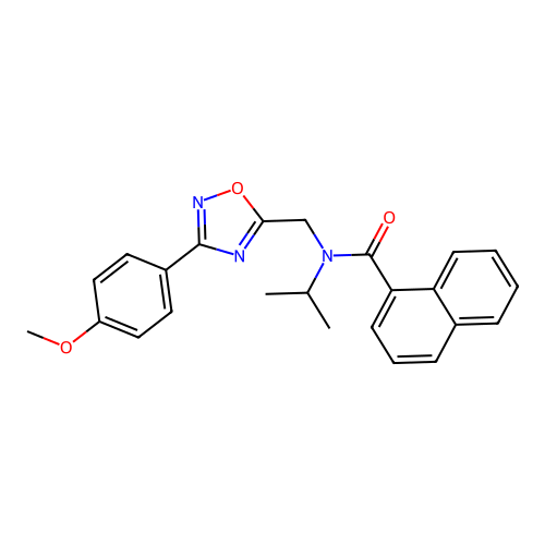 N-isopropyl-N-((3-(4-methoxyphenyl)-1,2,4-oxadiazol-5-yl)methyl)-1-naphthamide structure