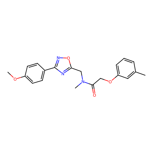 N-[[3-(4-methoxyphenyl)-1,2,4-oxadiazol-5-yl]methyl]-N-methyl-2-(3-methylphenoxy)acetamide structure