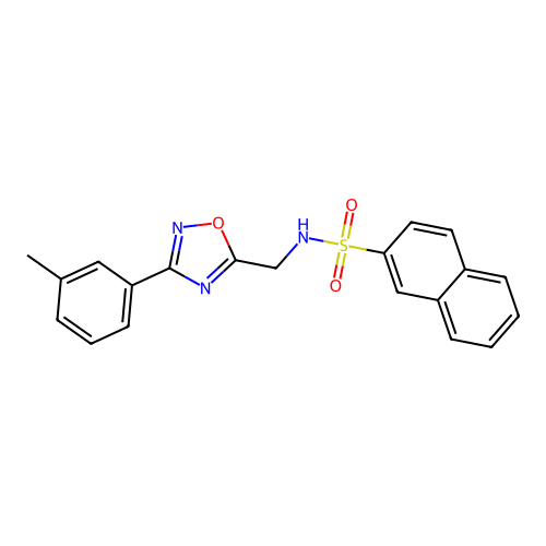 N-[[3-(3-methylphenyl)-1,2,4-oxadiazol-5-yl]methyl]naphthalene-2-sulfonamide structure