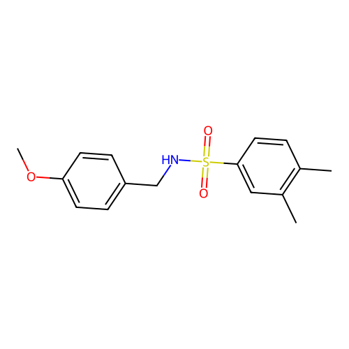 N-(4-methoxybenzyl)-3,4-dimethylbenzenesulfonamide structure