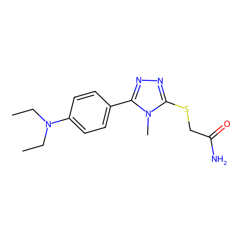2-[[5-[4-(Diethylamino)phenyl]-4-methyl-1,2,4-triazol-3-yl]sulfanyl]acetamide structure