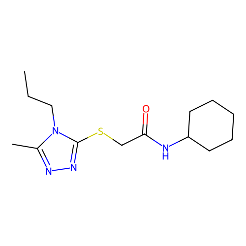 N-cyclohexyl-2-[(5-methyl-4-propyl-1,2,4-triazol-3-yl)sulfanyl]acetamide structure