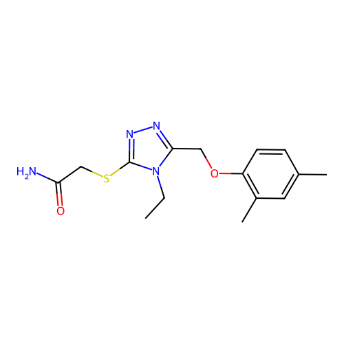 2-({5-[(2,4-dimethylphenoxy)methyl]-4-ethyl-4H-1,2,4-triazol-3-yl}sulfanyl)acetamide structure