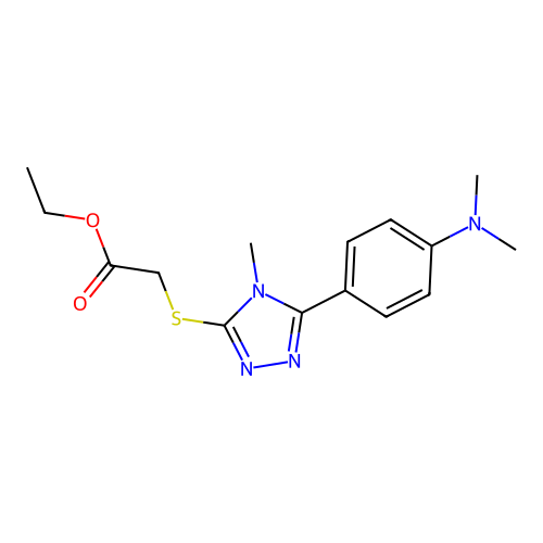 ethyl ({5-[4-(dimethylamino)phenyl]-4-methyl-4H-1,2,4-triazol-3-yl}sulfanyl)acetate structure