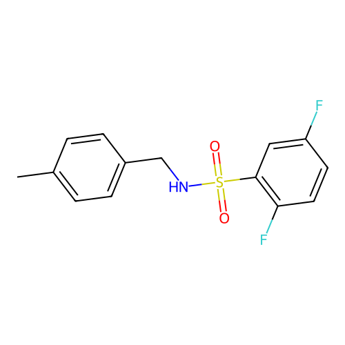 2,5-difluoro-N-[(4-methylphenyl)methyl]benzenesulfonamide structure