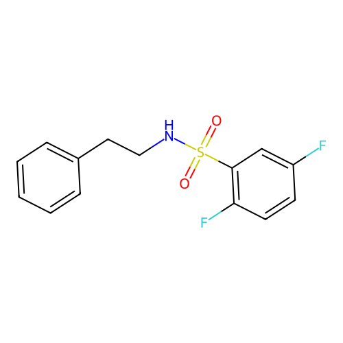2,5-difluoro-N-(2-phenylethyl)benzenesulfonamide structure