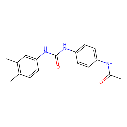 N-[4-[(3,4-dimethylphenyl)carbamoylamino]phenyl]acetamide structure