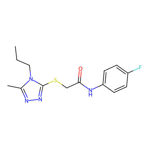 N-(4-fluorophenyl)-2-[(5-methyl-4-propyl-1,2,4-triazol-3-yl)sulfanyl]acetamide structure