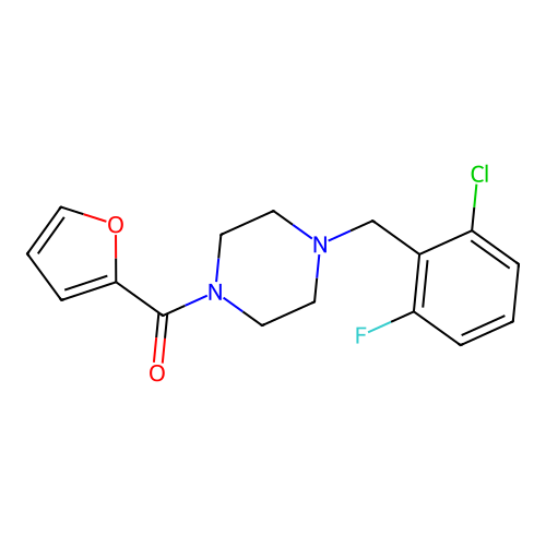 [4-[(2-Chloro-6-fluorophenyl)methyl]piperazin-1-yl]-(furan-2-yl)methanone structure