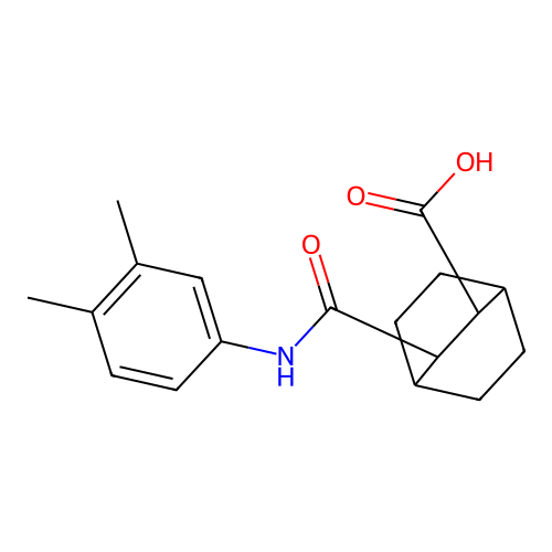 3-((3,4-Dimethylphenyl)carbamoyl)bicyclo[2.2.2]octane-2-carboxylic acid structure